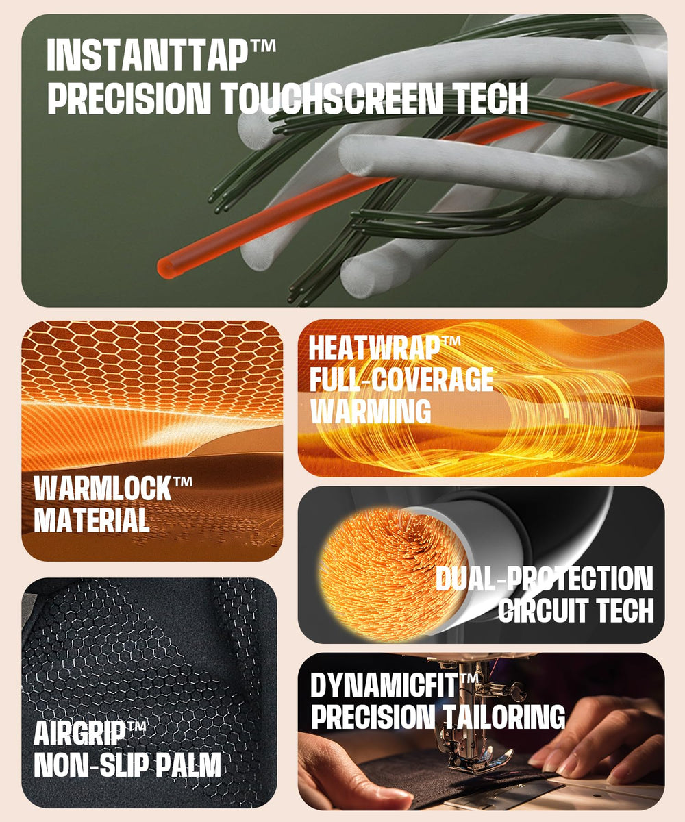 ES Tech heated gloves anti-slip-palm ensures secure grip in cold conditions.