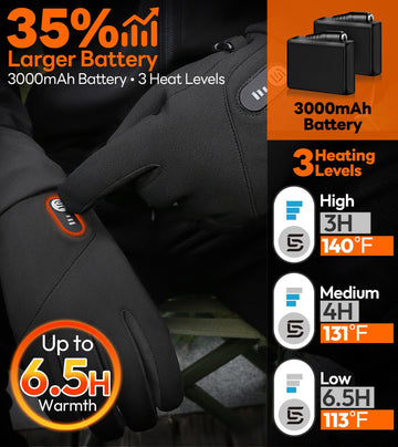ES Tech heated gloves touchscreen fingertips enable easy smartphone use