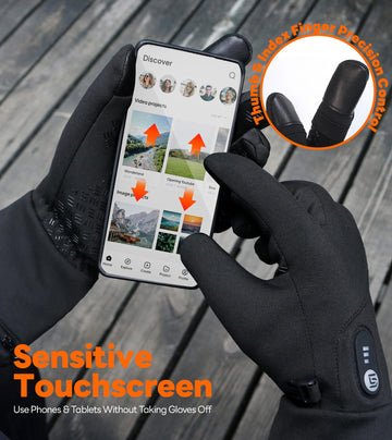 ES Tech heated gloves water-resistant outer layer protects against light rain