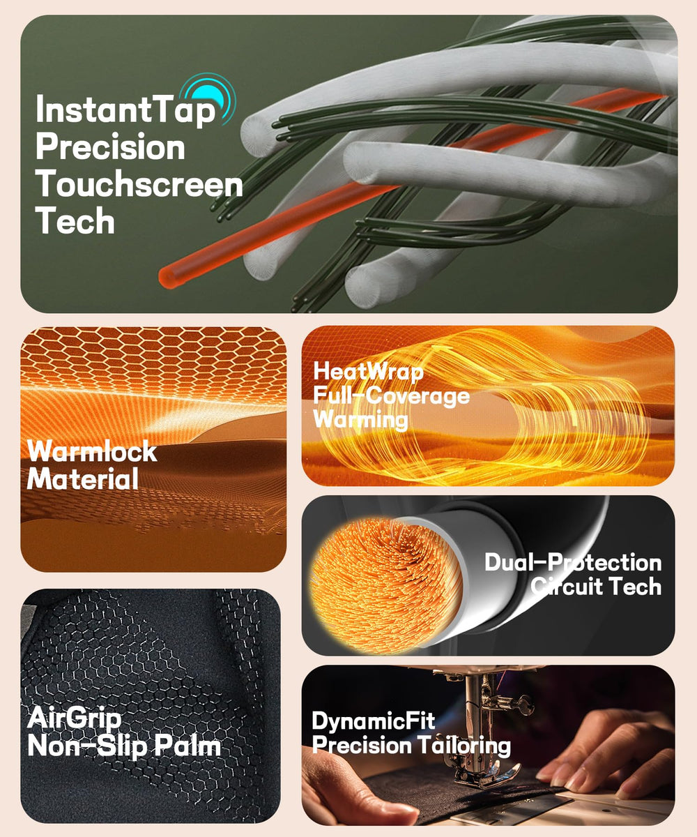 ES Tech Heated Gloves waterproof windproof design protects hands during outdoor work.