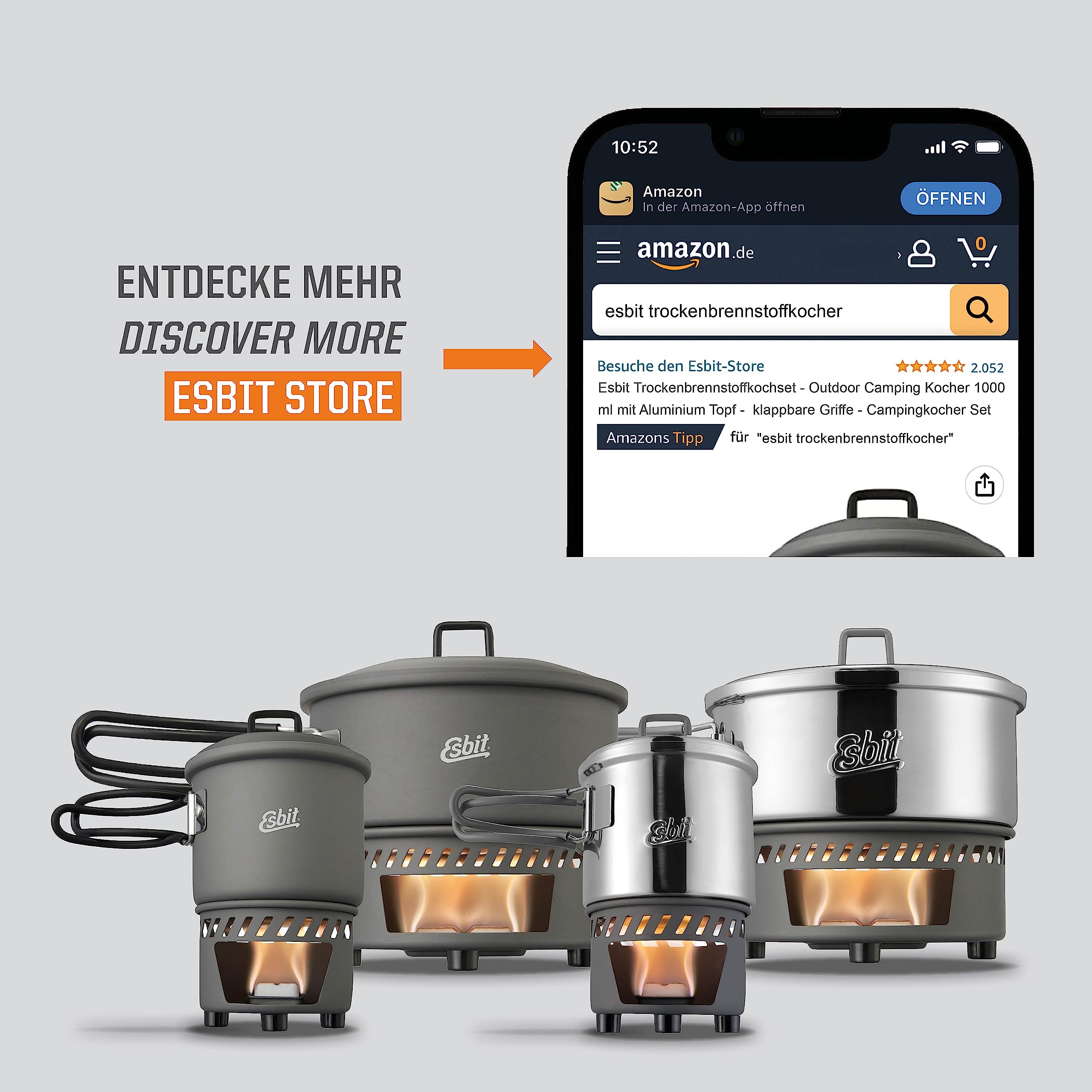 Esbit CS585HA compact backpacking stove set for on-the-go use