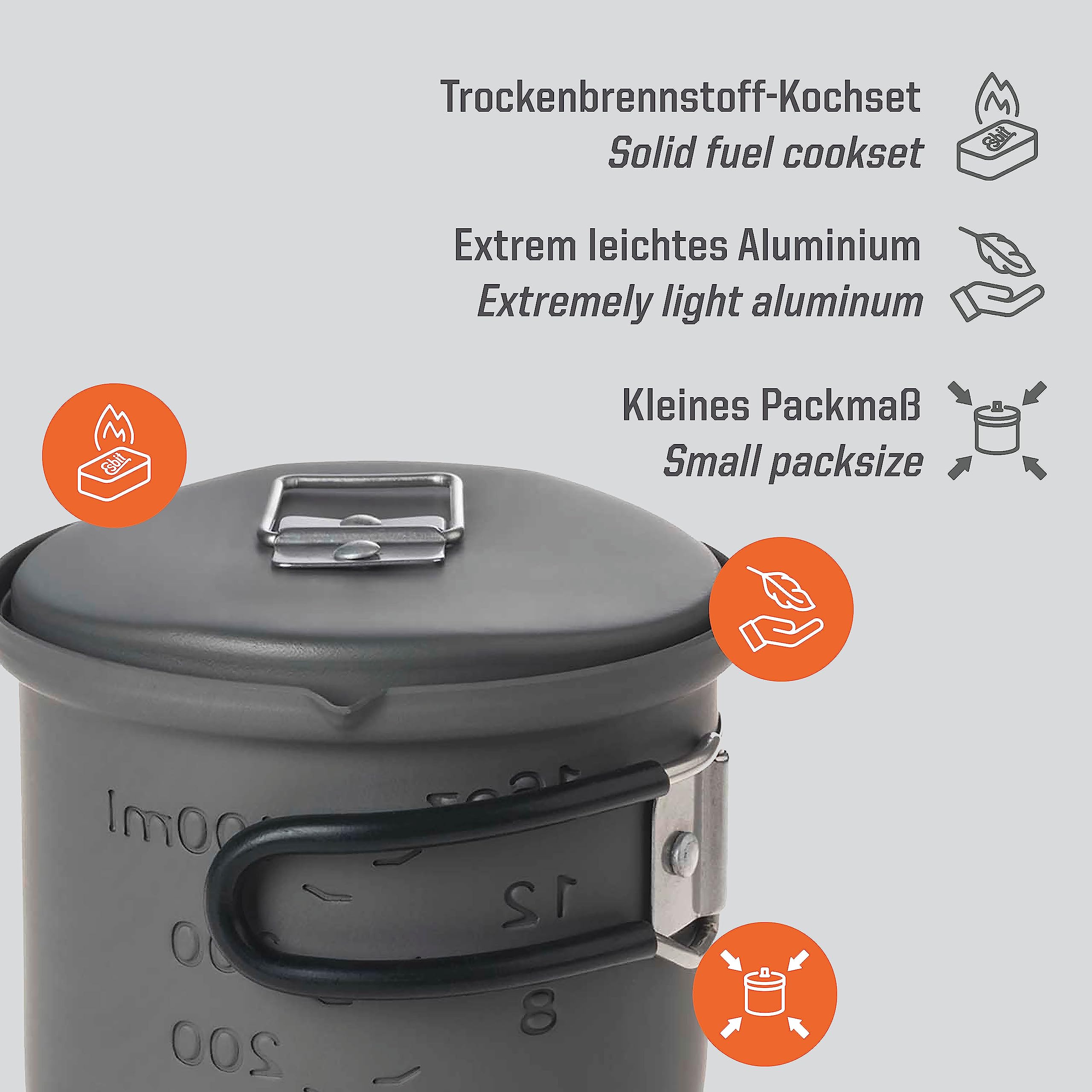 Esbit CS585HA pot lid with pour spout for precise pouring