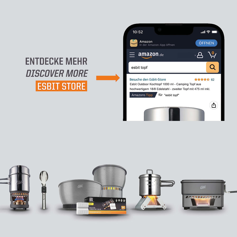 Esbit ESPT1000HA camp kitchen setup with versatile outdoor cookware