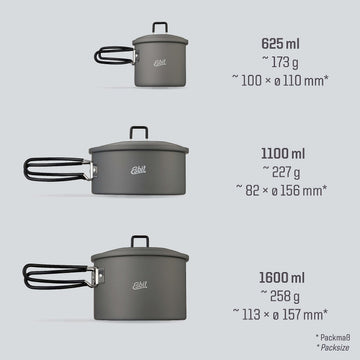 Esbit ESPT625HA0 hard anodized finish for durable cooking surface.