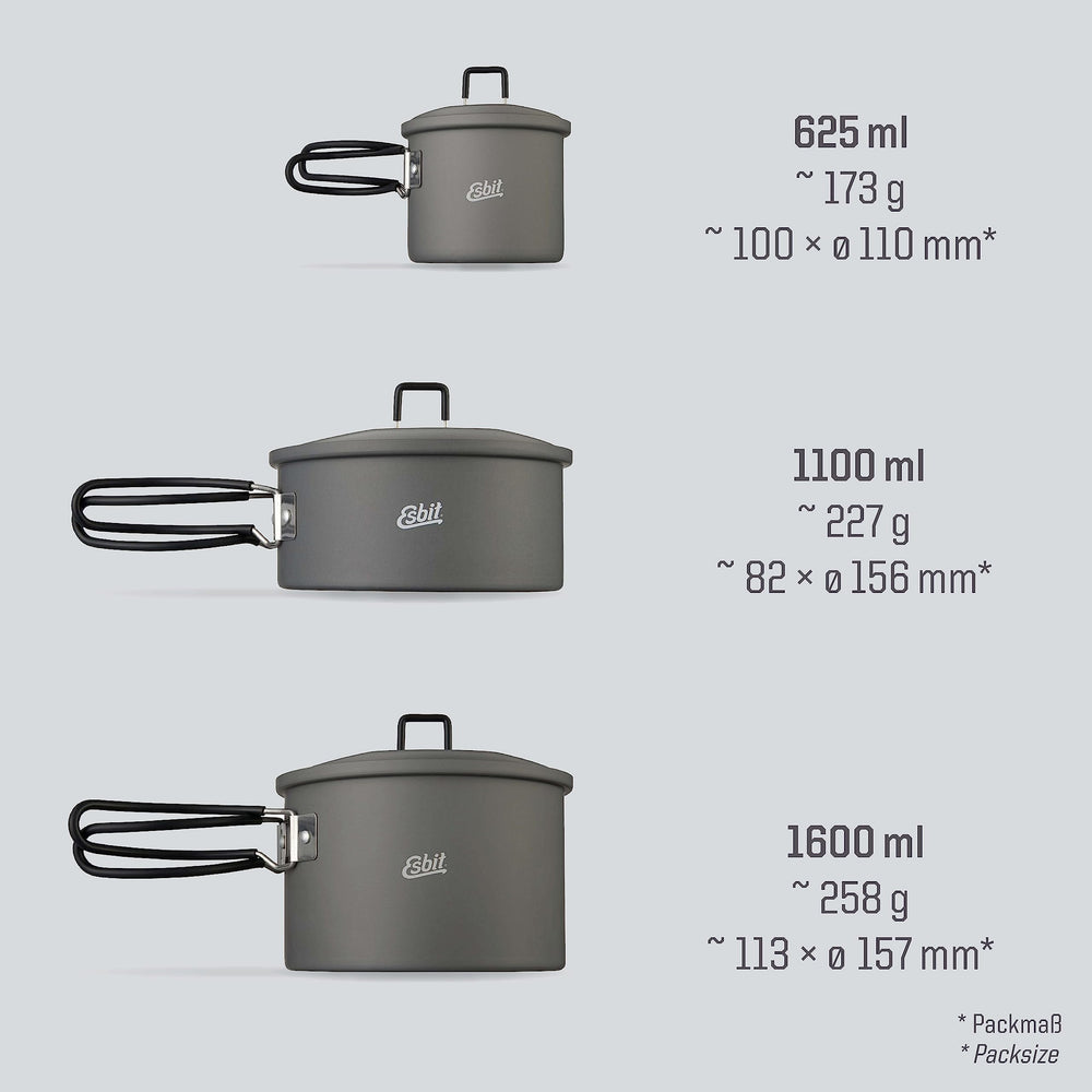 Esbit ESPT625HA0 hard anodized finish for durable cooking surface.