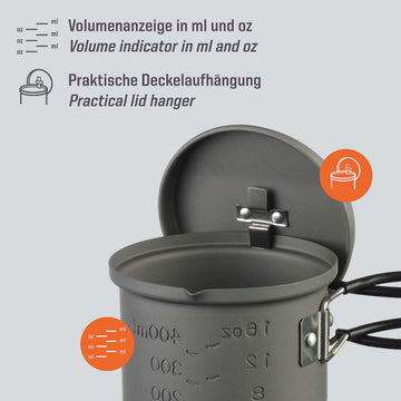 Esbit ESPT625HA0 pot lid hangs on rim during cooking.