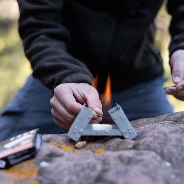 Esbit extra-fuel-stores-inside feature helps you pack light and ready.
