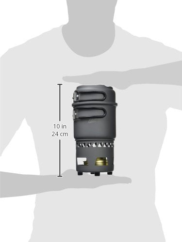 Esbit 985ml hard-anodized pot with graduations for precise water measurement.