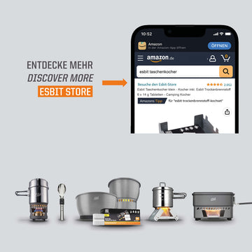 Esbit made-in-Germany craftsmanship supports quality and a 2-year warranty.
