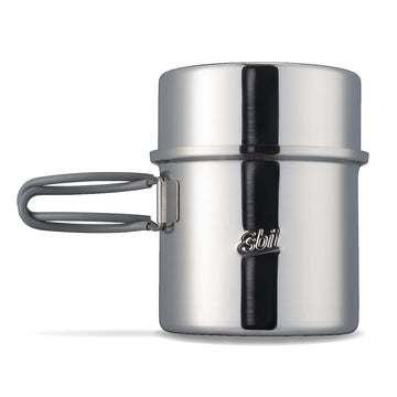 Esbit 1000ml steel pot in full view for outdoor cooking and portability.