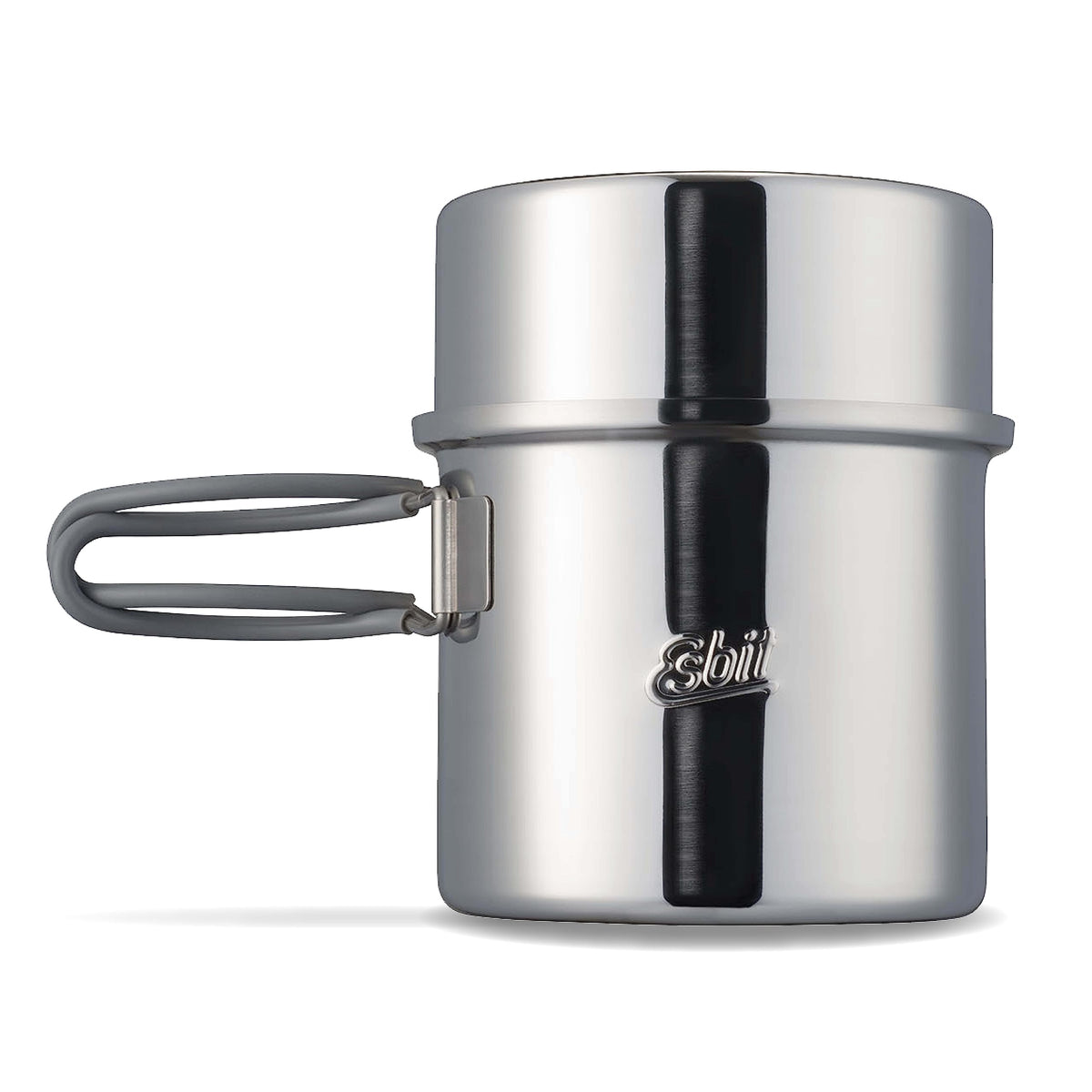 Esbit 1000ml steel pot in full view for outdoor cooking and portability.