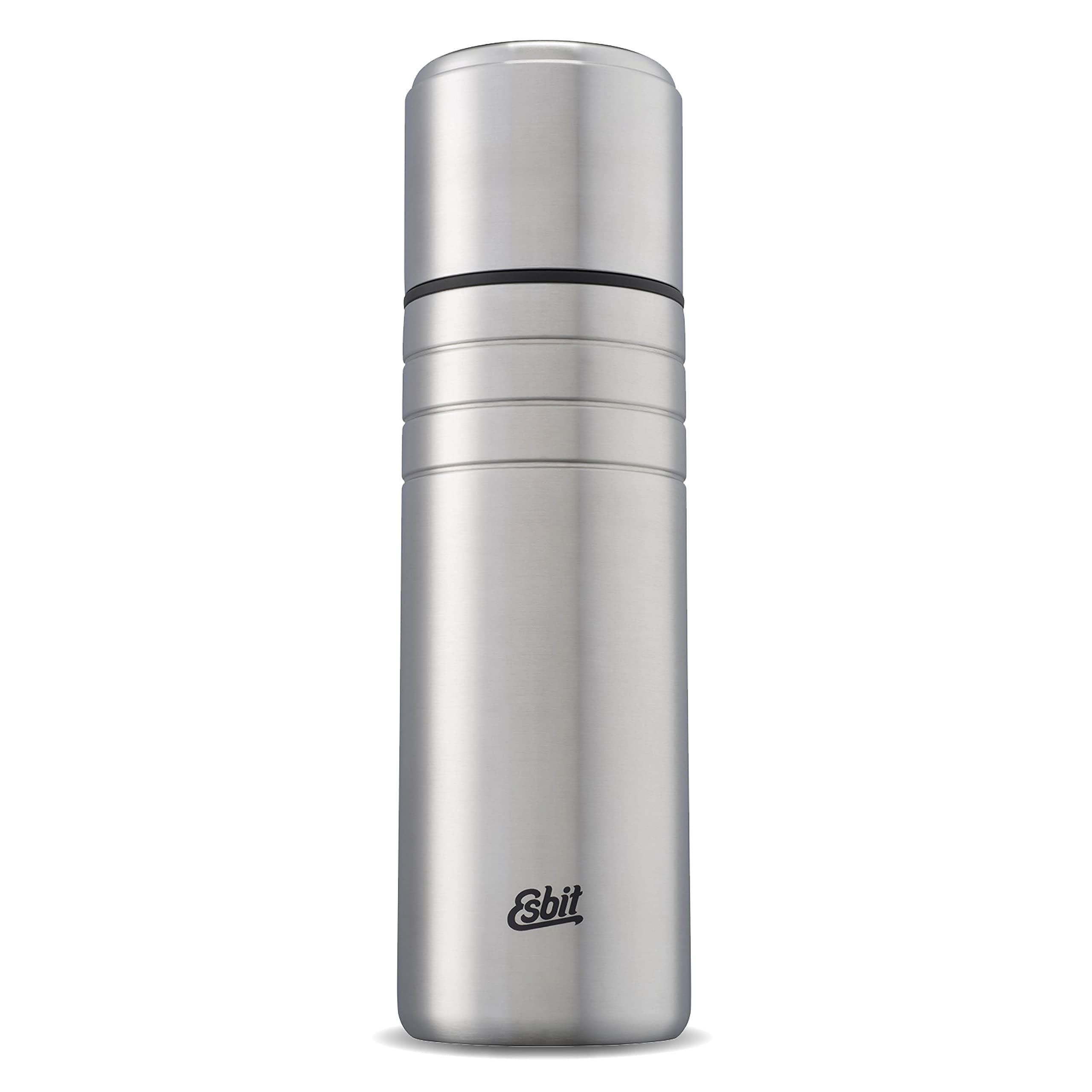 Esbit Majoris vacuum flask in black 1 L keeps beverages hot or cold on long trips.