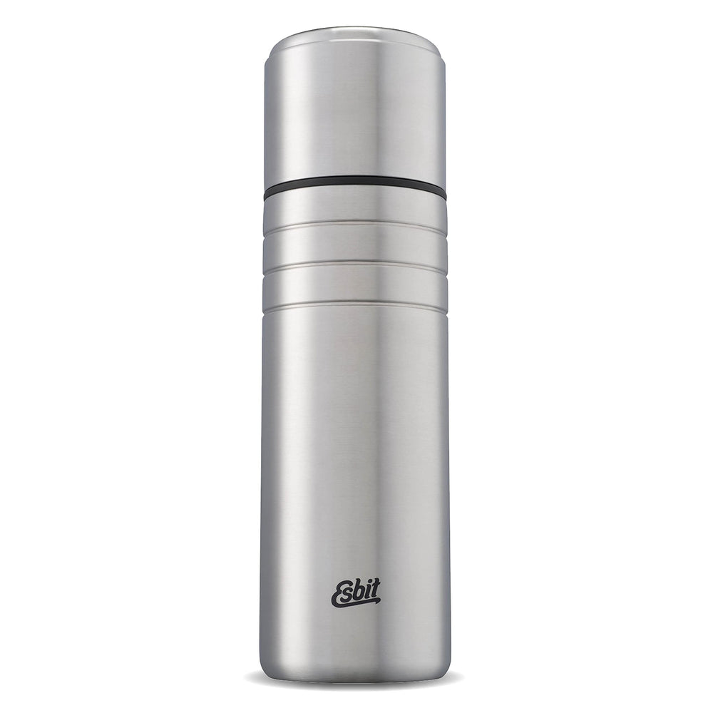 Esbit Majoris vacuum flask in black 1 L keeps beverages hot or cold on long trips.