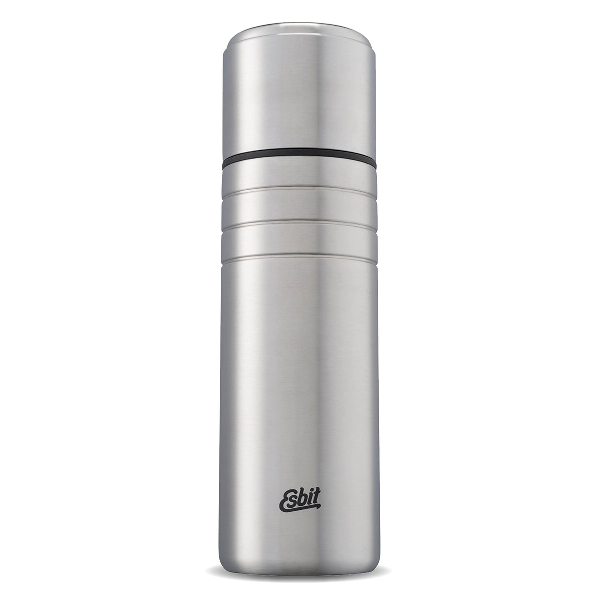 Esbit Majoris vacuum flask in black 1 L keeps beverages hot or cold on long trips.