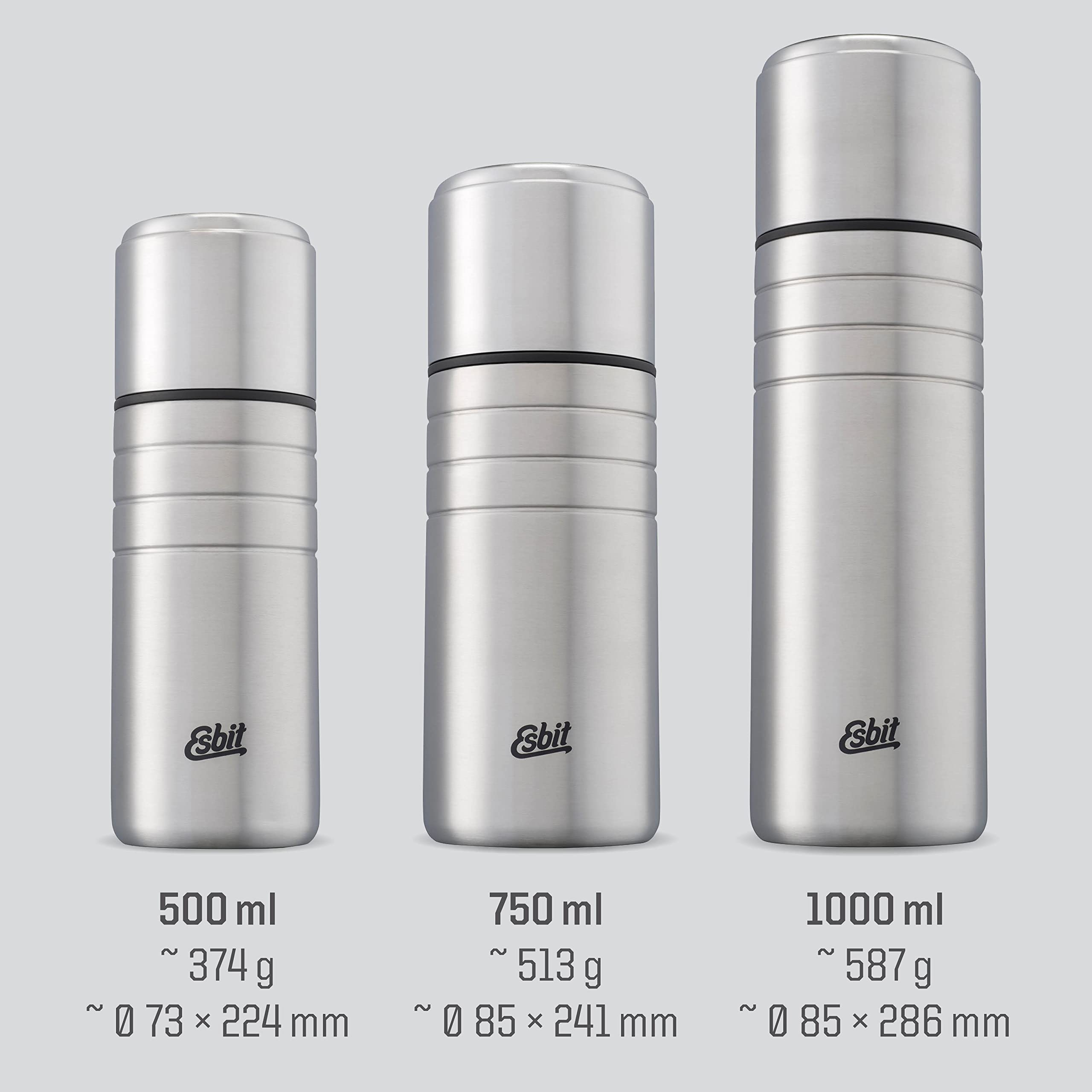 Non-slip base stabilizes the flask on desks or tables.