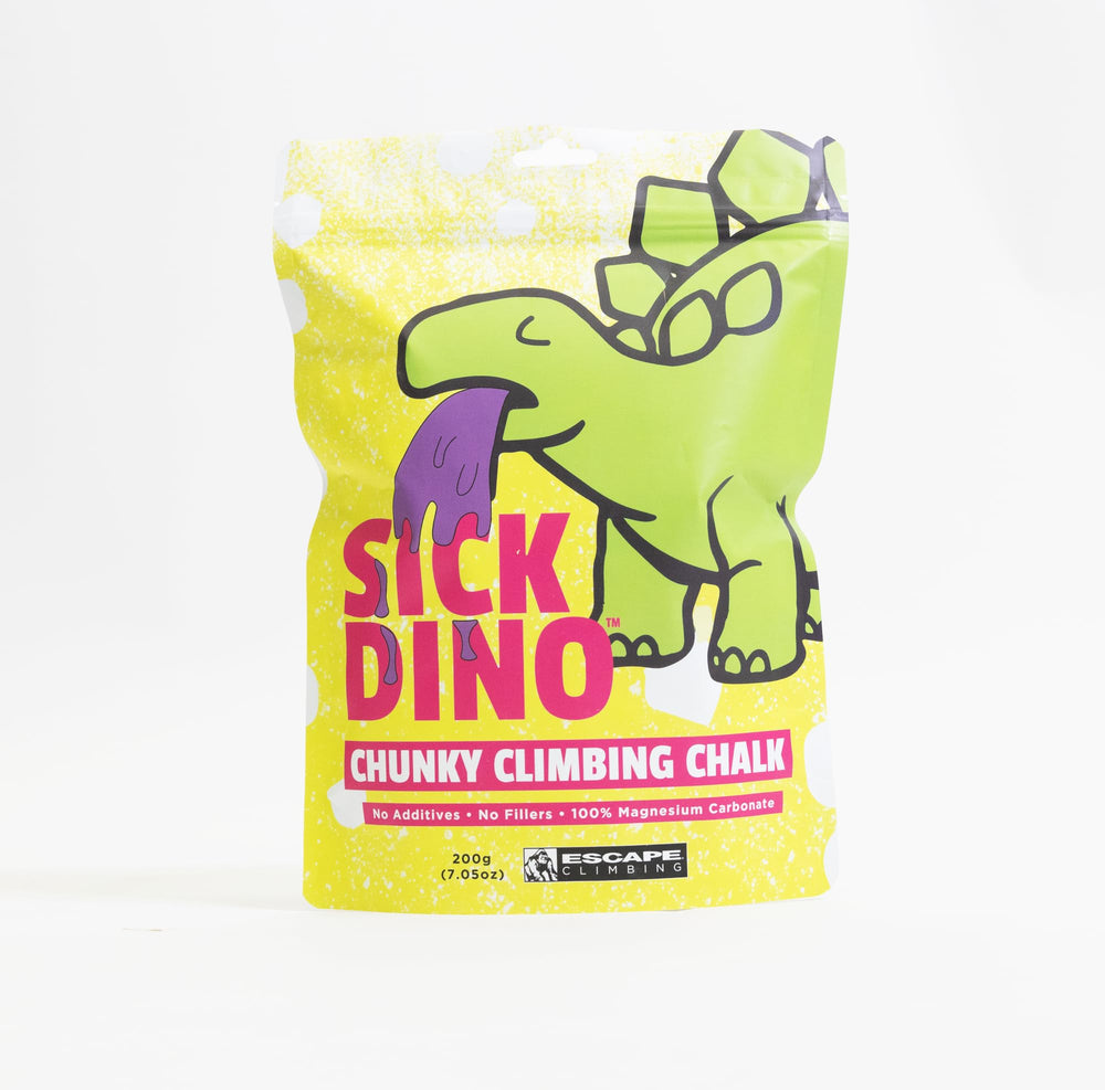Escape Climbing Sick Dyno chalk pour improves grip on tough holds.