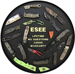 ESEE Arrowhead Wallet opened to reveal storage area and arrowheads