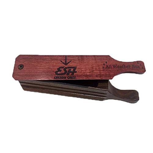 ESH Turkey Box Call wooden body close-up, highlighting craftsmanship for realistic hen sounds.