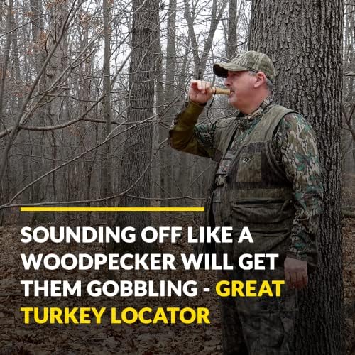 ESH Pileated Woodpecker Call piercing tone carries through dense woods for gobble responses.