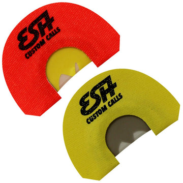 ESH turkey mouth calls 2-pack closeup of reeds for lifelike hen sounds.