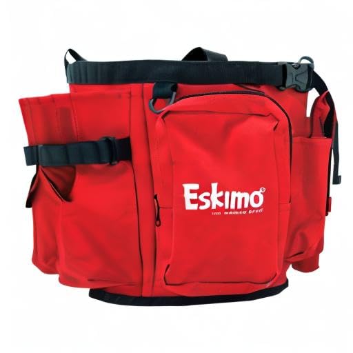 Eskimo bucket caddy rugged 600 denier construction endures outdoor use.