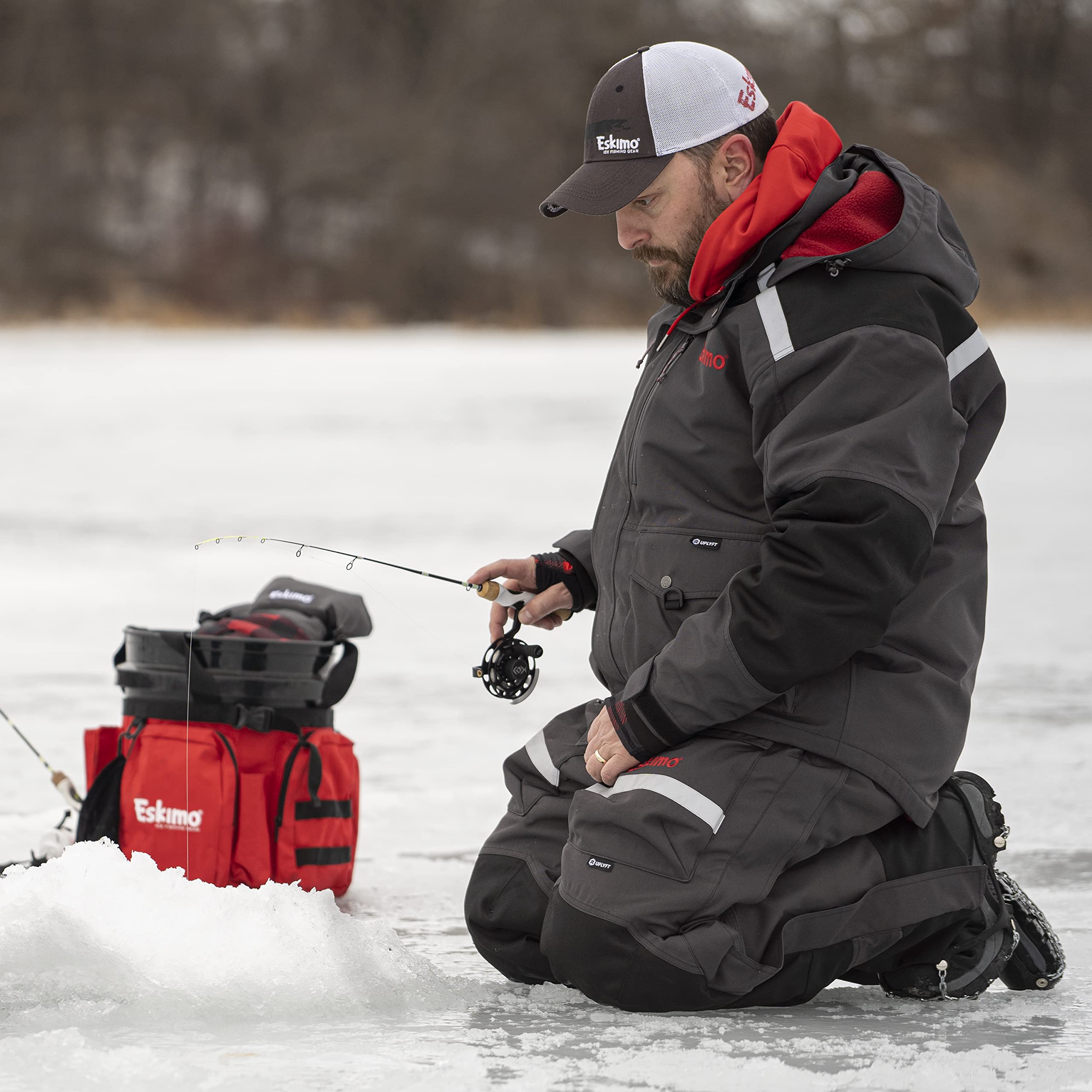 Eskimo bucket caddy two D-rings support accessories or a shoulder strap.