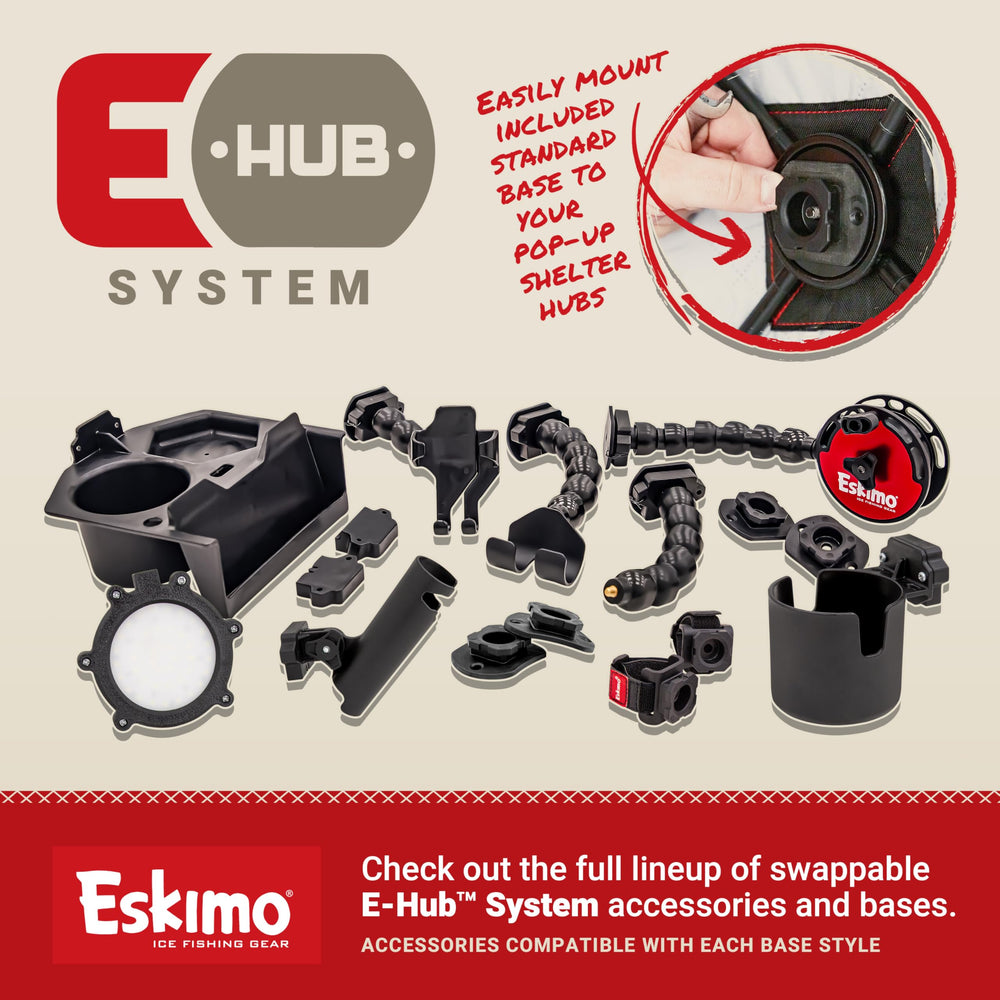 Eskimo E-Hub bucket base with included straps simplifies installation