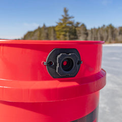 Eskimo E-Hub bucket base attached to a rounded surface for easy access