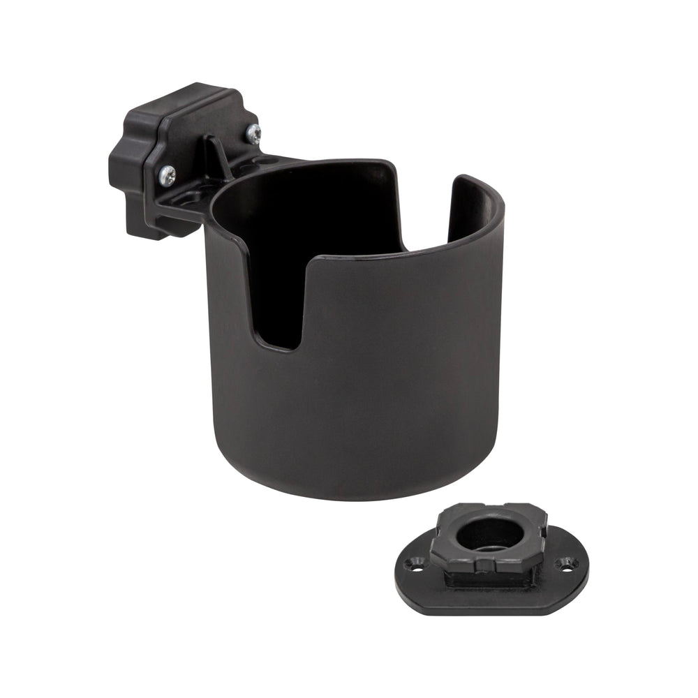 Eskimo E-Hub Cup Holder mounted on a pop-up shelter base