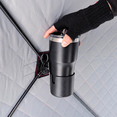 Close-up of the locking connection on the Eskimo E-Hub Cup Holder