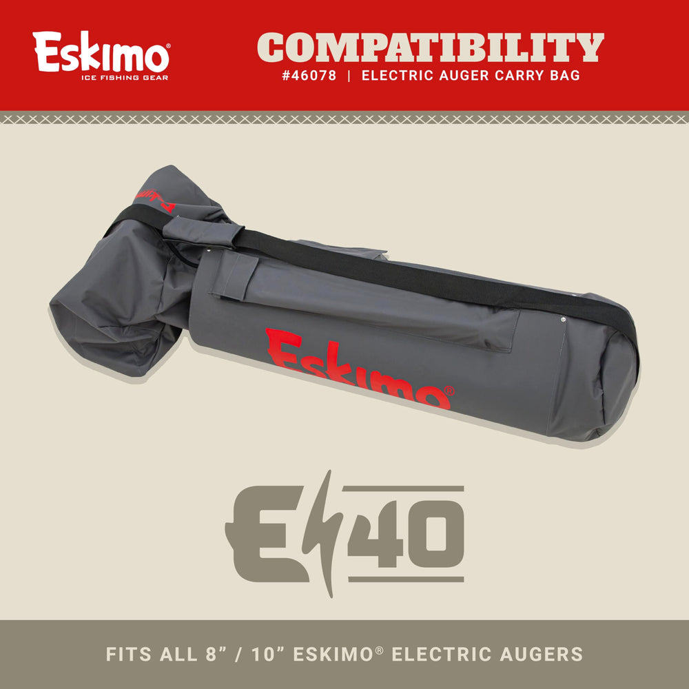 Eskimo Electric Auger Carry Bag 600 denier fabric for rugged use.