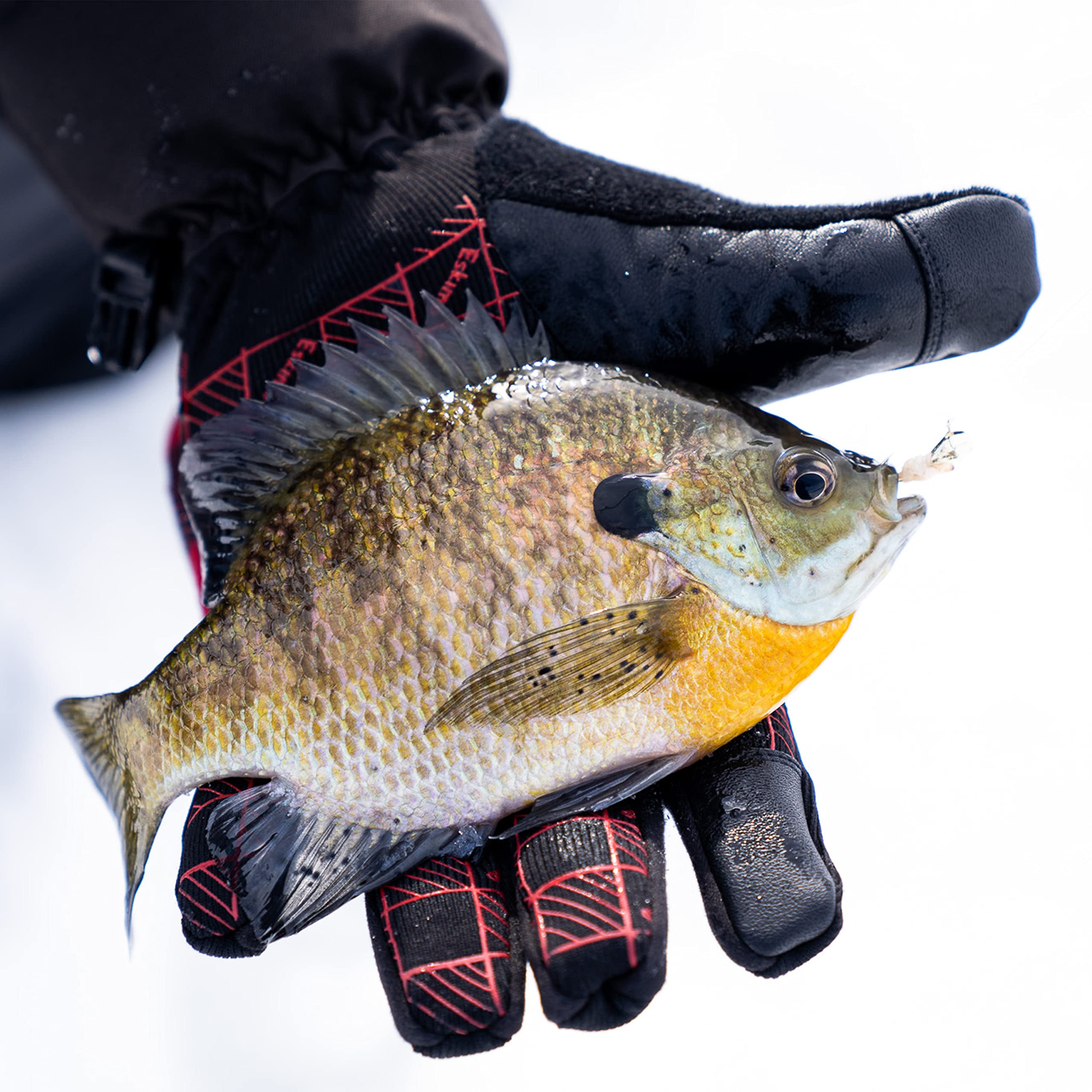 Eskimo Lockout Flex Glove gripping palm improves grip on slippery gear.
