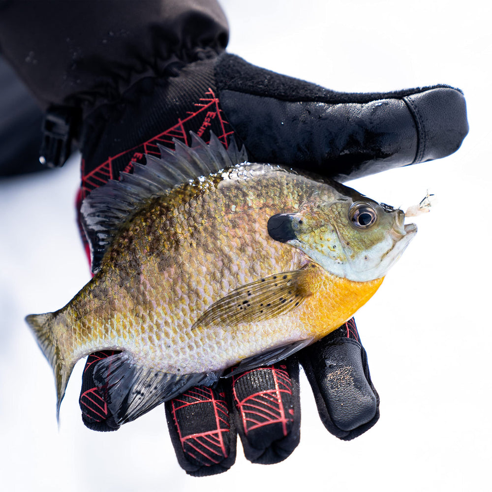 Eskimo Lockout Flex Glove gripping palm improves grip on slippery gear.