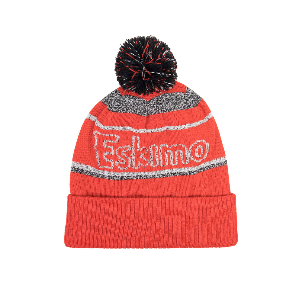 Eskimo Reflective POM Hat red, front view showing visibility features