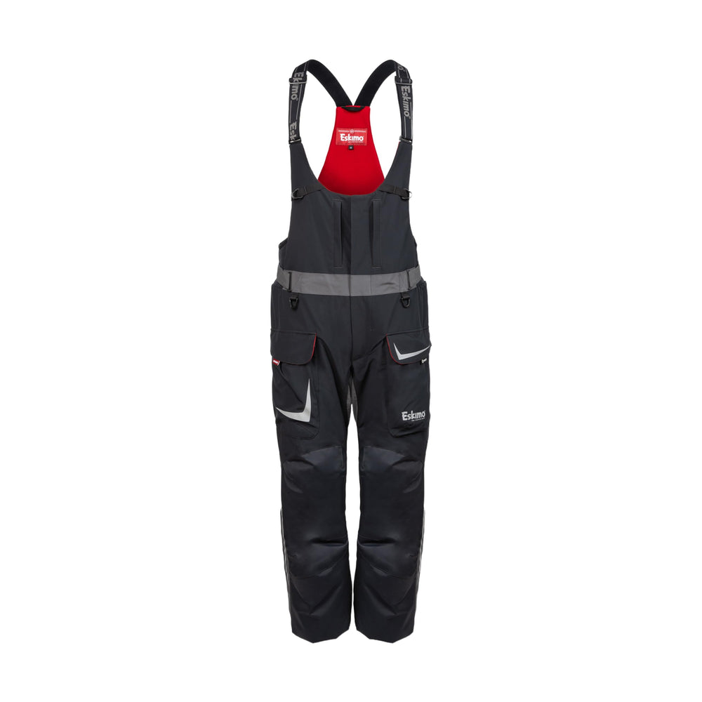 Eskimo Superior Bibs on ice offer flexible comfort for long ice fishing sessions