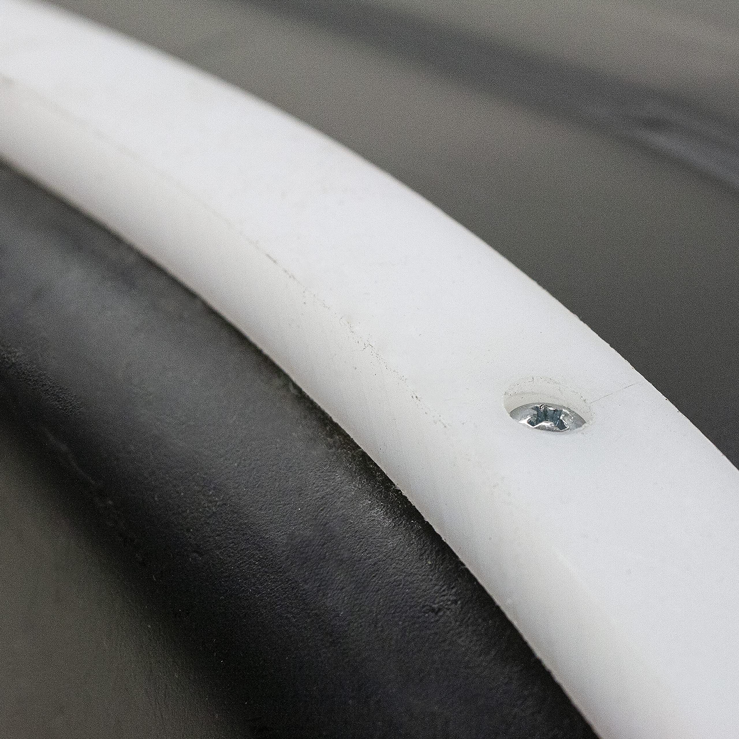 Eskimo tracking kit runners made of UHMWPE for smoother glide on rough ice.