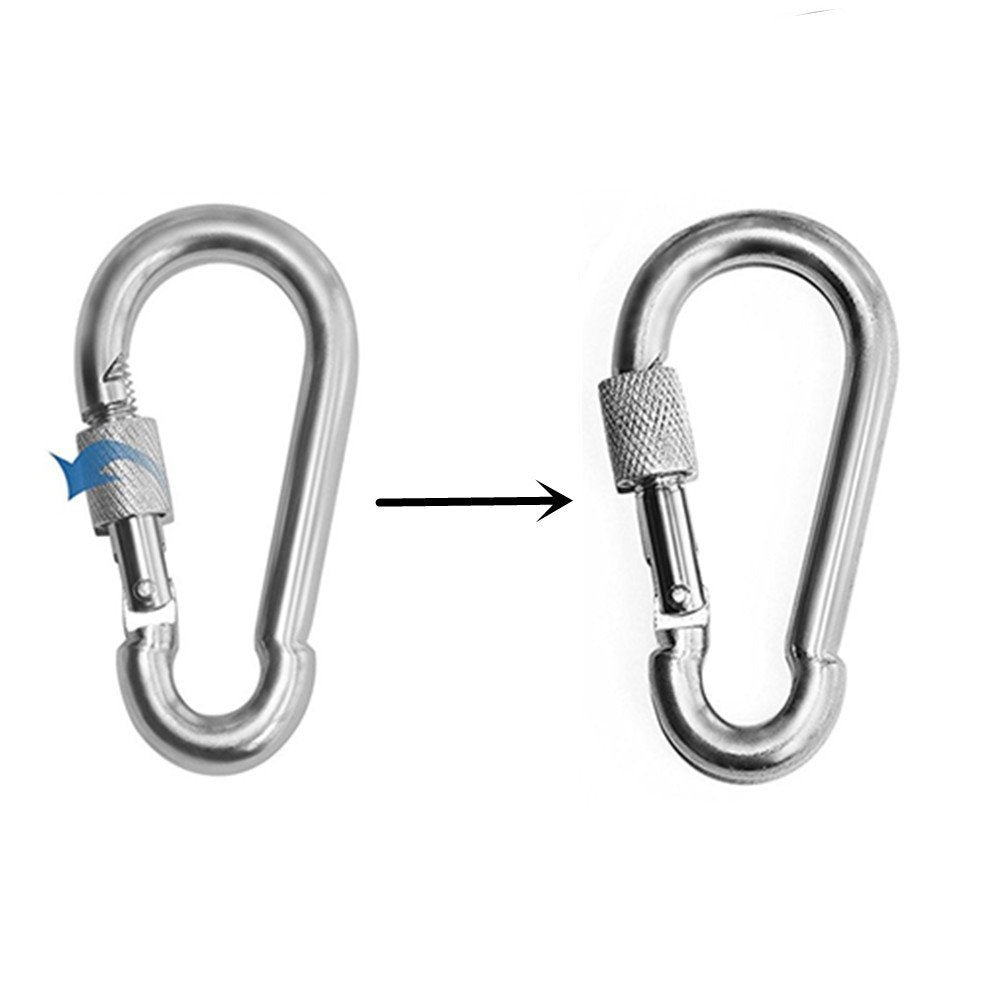 ESKONI spring loaded gate carabiner for fast, secure access during hikes.