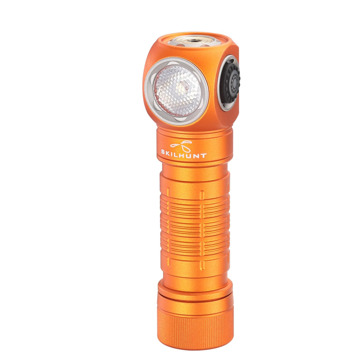 ESKTE H150 compact headlamp front view for easy carry during adventures.