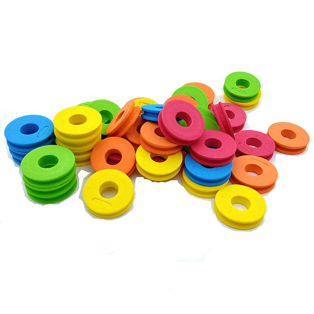 Esowemsn 50pcs foam fishing line winding coil board plates in assorted colors