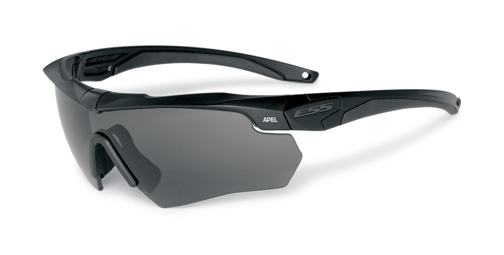 ESS Crossbow 2X smoke-lens shield improves contrast and glare control in bright settings.