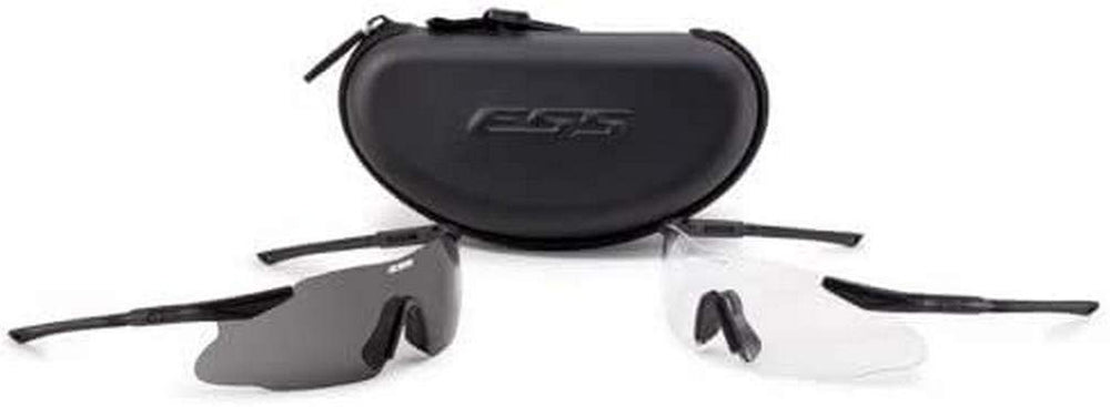 ESS Eyewear Ice 2X Eyeshield Kit black frames with dual lenses for all-light protection
