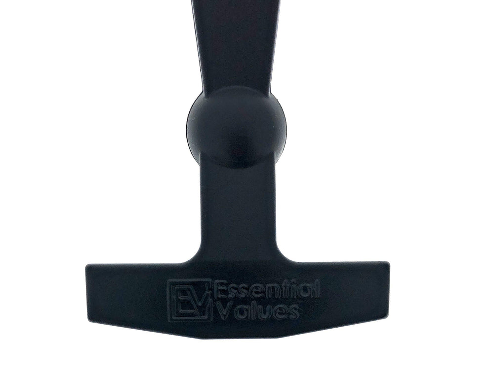 Close-up of Essential Values rubber latch showing durable, weather-resistant material.