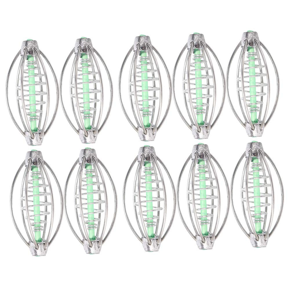 Estink 10 piece stainless steel fishing feeder for steady bait release