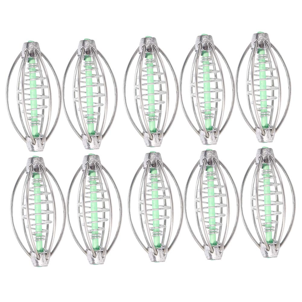 Estink 10 piece stainless steel fishing feeder for steady bait release