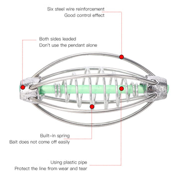Estink fishing feeder suitable for freshwater and saltwater environments.