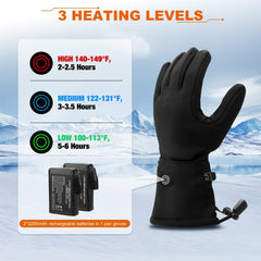 Estjutaee heated glove liners battery pack powers up to 6 hours of warmth.