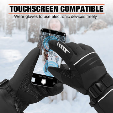 Estjutaee heated gloves anti-slip palms offer secure grip on gear and poles.
