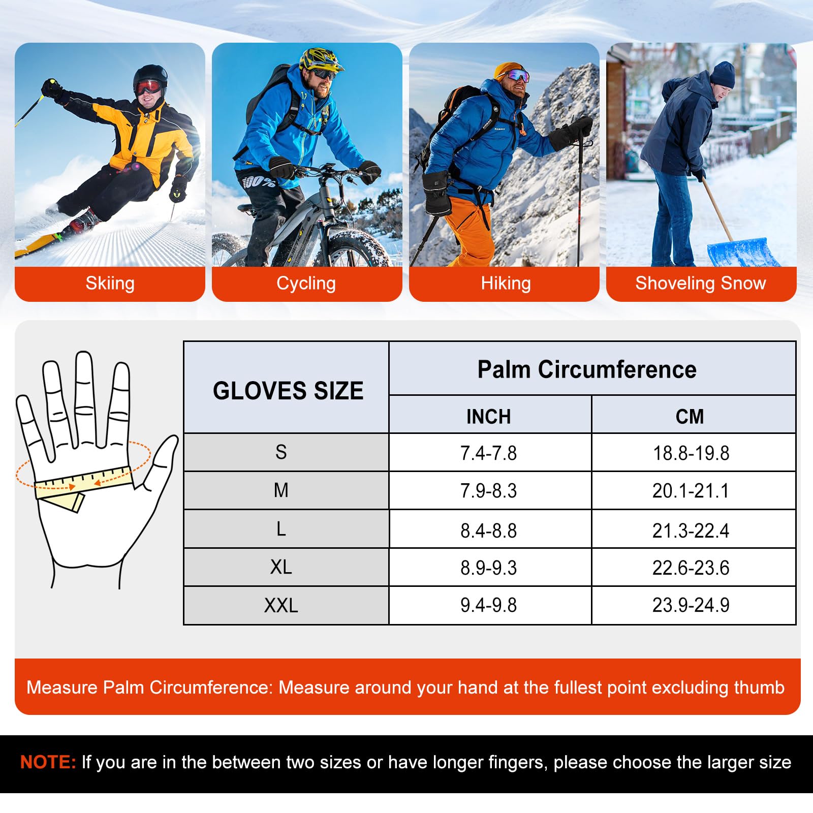Estjutaee heated gloves velvet lining adds soft comfort during extended wear.