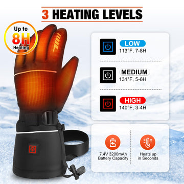 Estjutaee heated gloves weatherproof materials protect against wind and moisture.