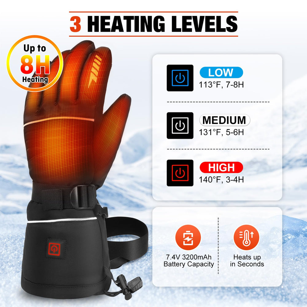 Estjutaee heated gloves weatherproof materials protect against wind and moisture.